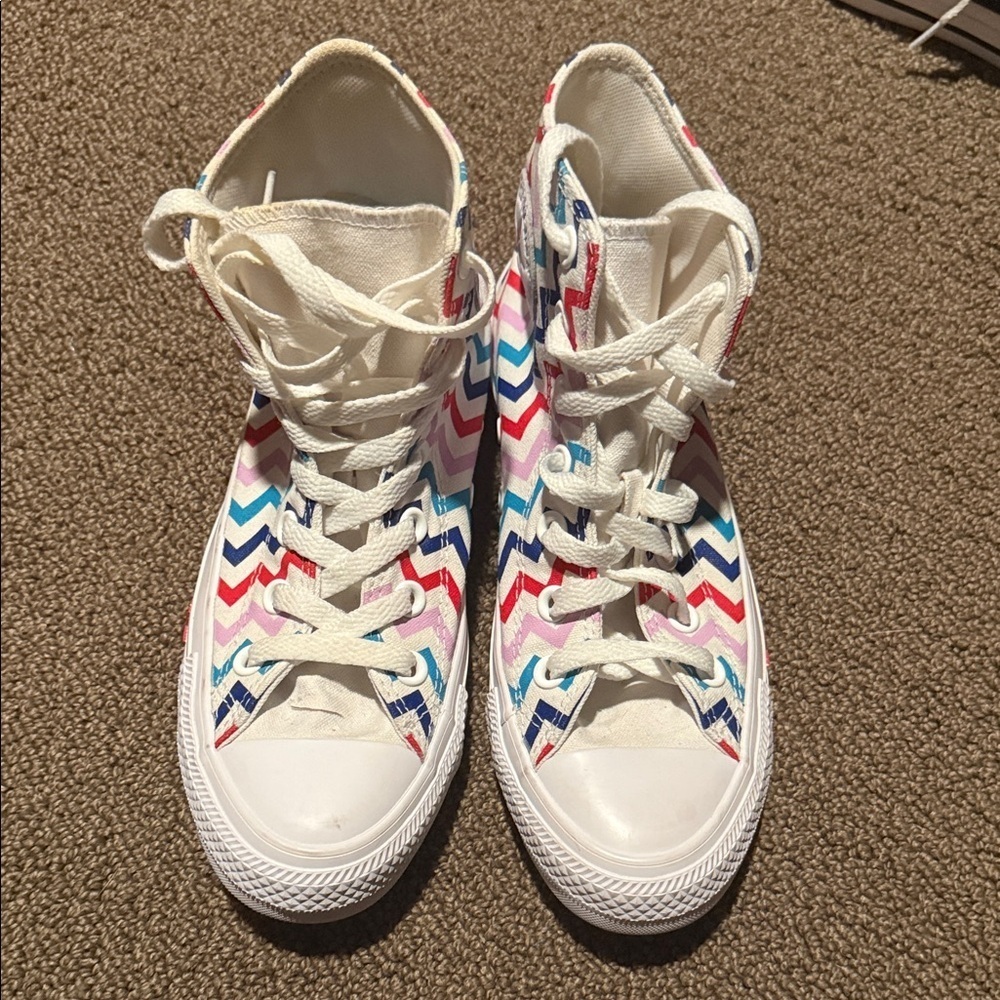Colorful Chevron High-Top Women's Sneakers